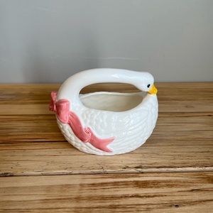 Vintage Lefton Geo Z Swan Planter